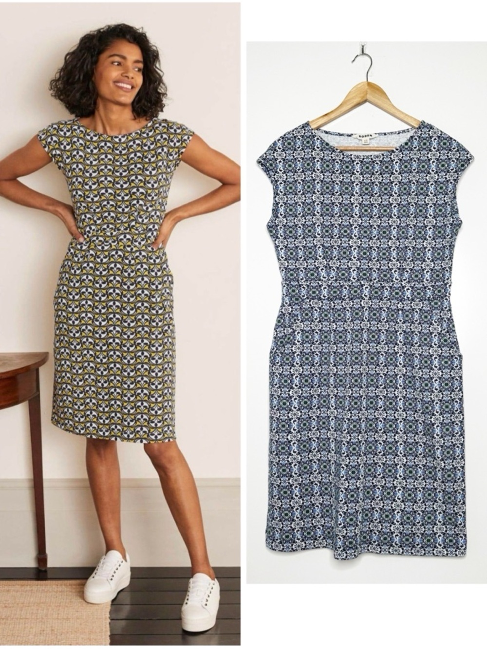 Boden Blue Floral Florrie Jersey Dress Size 10R